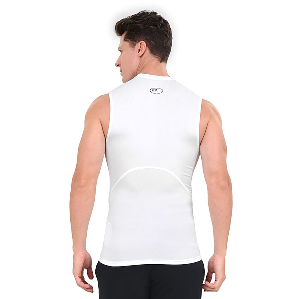 Miniatura Regata de Compressão Masculina Under Armour HeatGear 2GG Branco