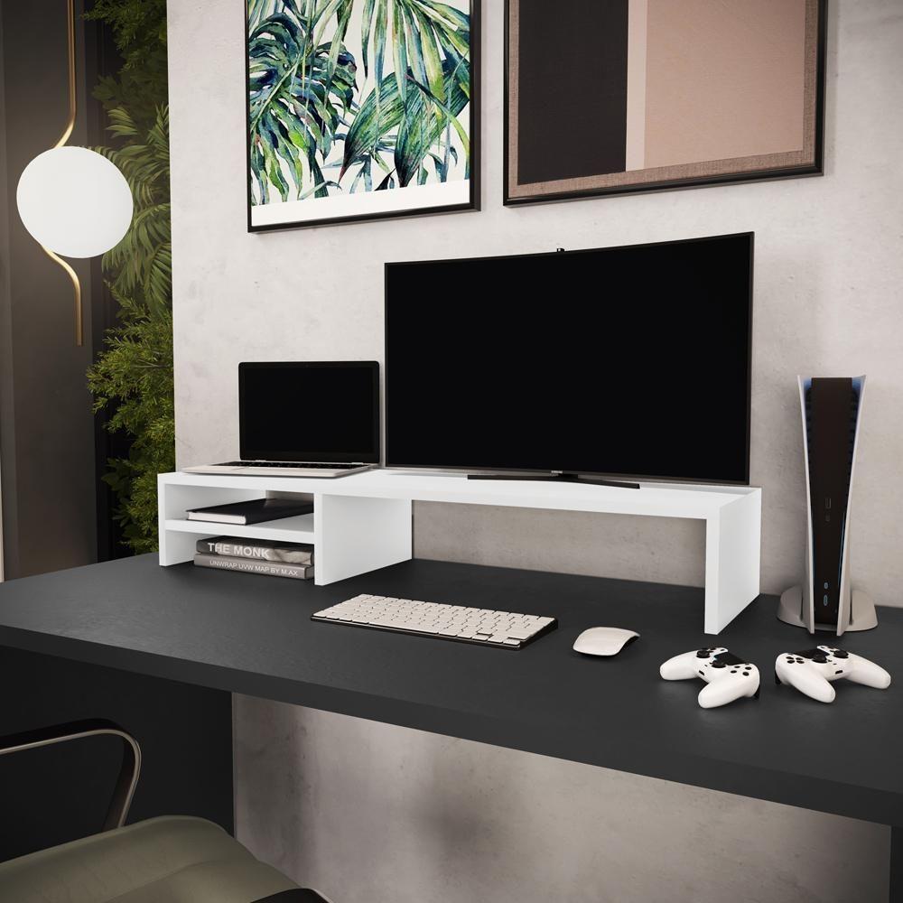 Suporte Para Monitor Stand Home Office Lap 90 Cm L03 Branco - Lyam