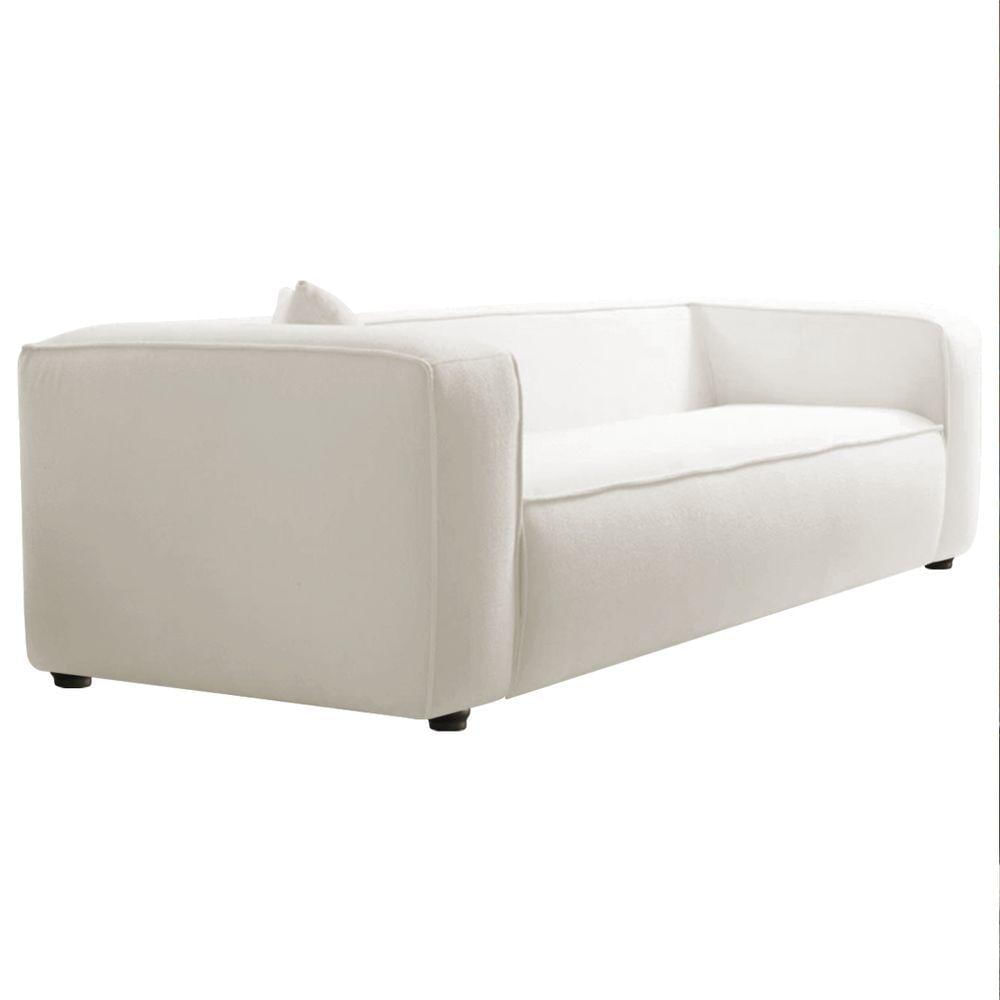 Miniatura Sofá 3 Lugares 200cm Orgânico Luxo Recepção Cecília Bouclé - Amarena Moveis Cor Branco