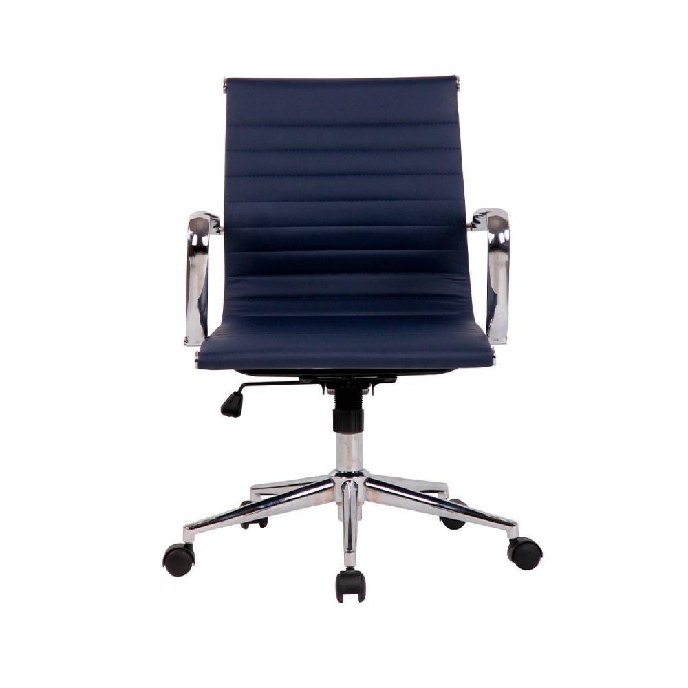 Conjunto 2 Cadeiras PU Office Sevilha Rivatti Móveis Azul Marinho