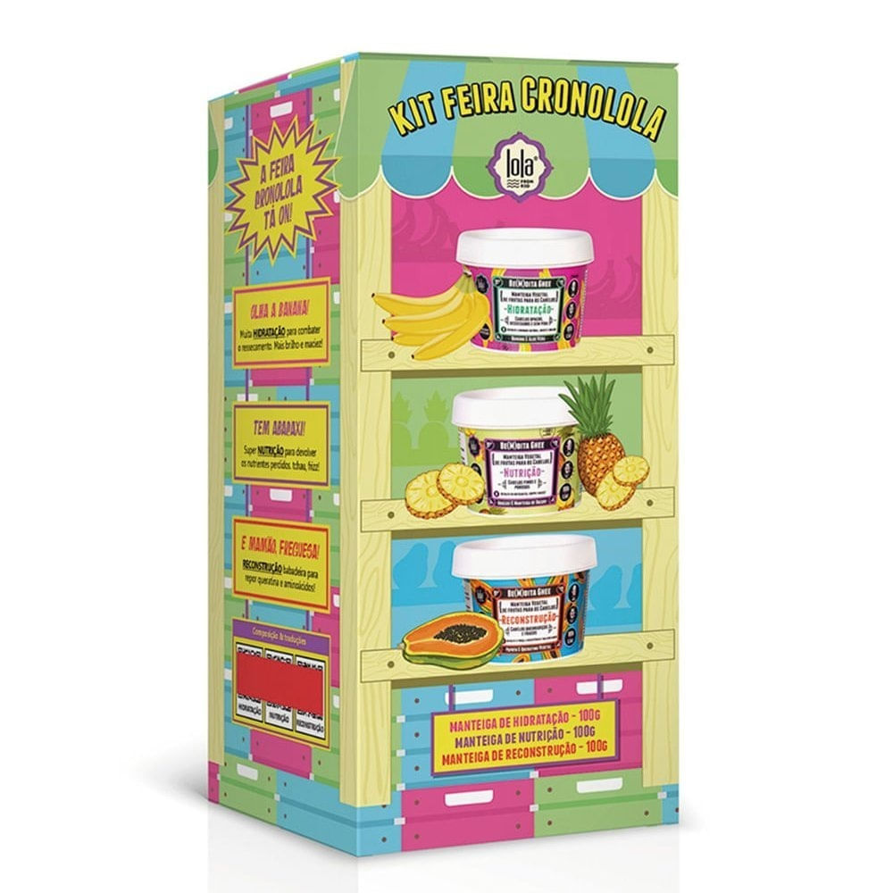 Miniatura Kit Lola Feira Cronolola Hidratação + Reconstrução + Nutrição 300g