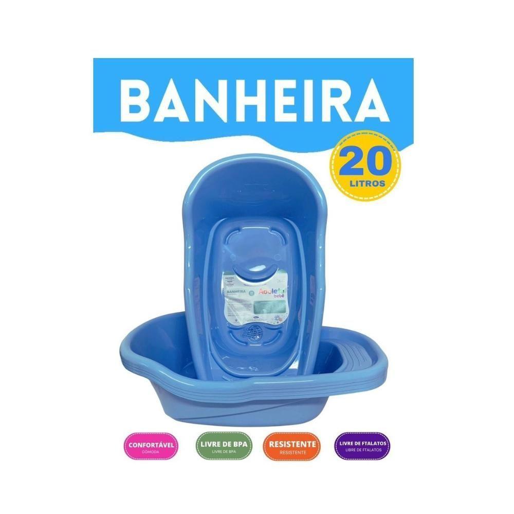 Miniatura Banheira Para Bebê Plástica Cajovil Adoleta Azul 20 Litros Azul Bebe