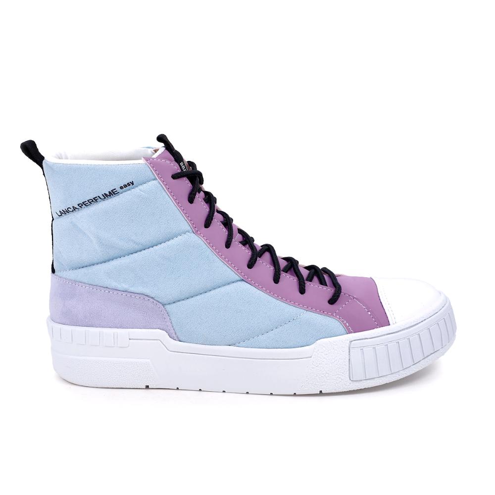 Miniatura Tênis Lança Perfume Sneaker Cano Alto Feminino Azul / Rosa - 34