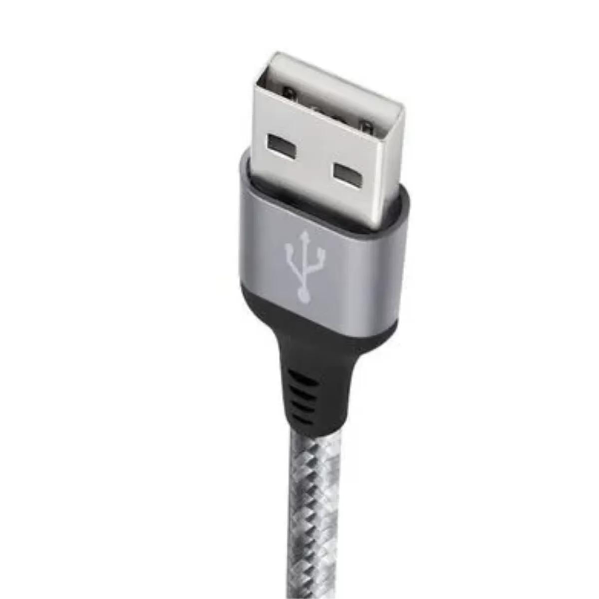 Miniatura Cabo Lightning Geonav 2M Nylon Cinza Ligh08