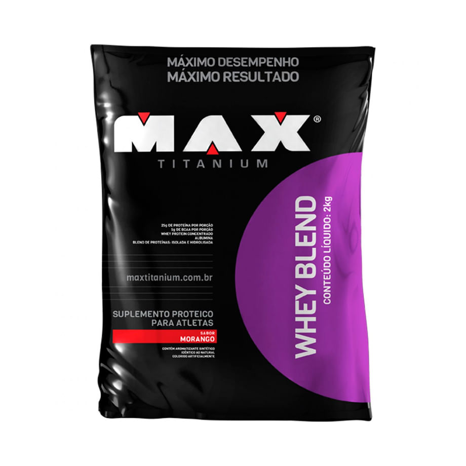 Miniatura Whey Protein Max Titanium Blend Morango 2Kg