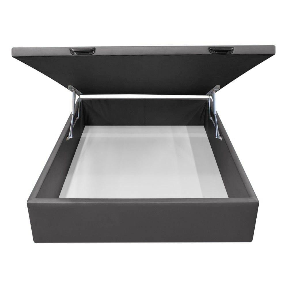 Base Box Baú Para Cama Viúva 128x188cm Liz S05 Sintético Cinza - Mpozenato