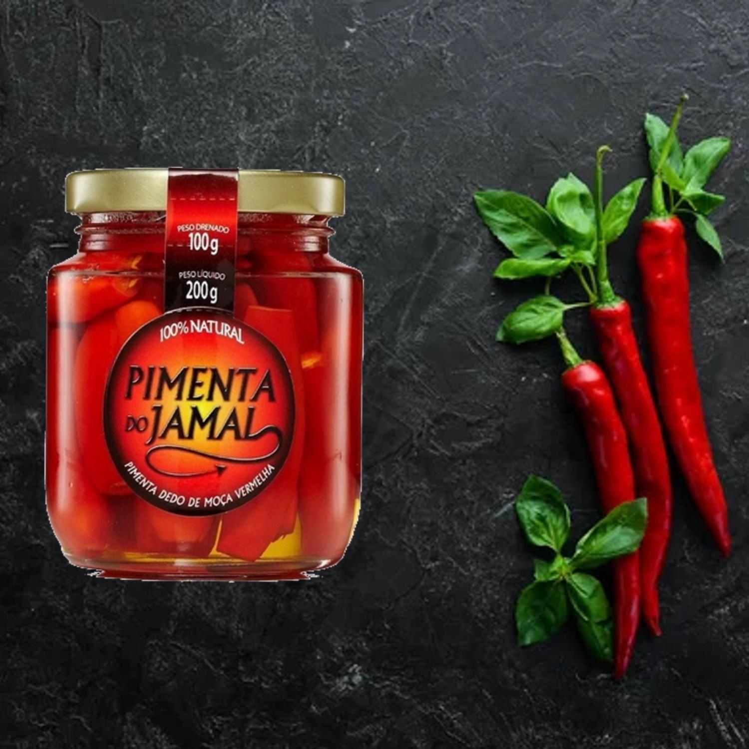 Miniatura Kit 3Un Pimenta Dedo De Moça Vermelha Em Conserva Jamal 200G