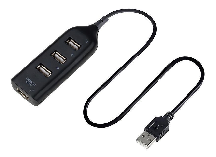 Miniatura Hub Usb Extensor De Portas Usb 2.0 4 Portas Adaptador Usb Preto - Hub - 4 portas
