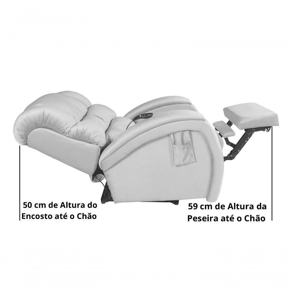 Poltrona Reclinável Cadeira Imperial Para Idoso Motorizada Corano Gravidade Zero Massageadora Império Pink