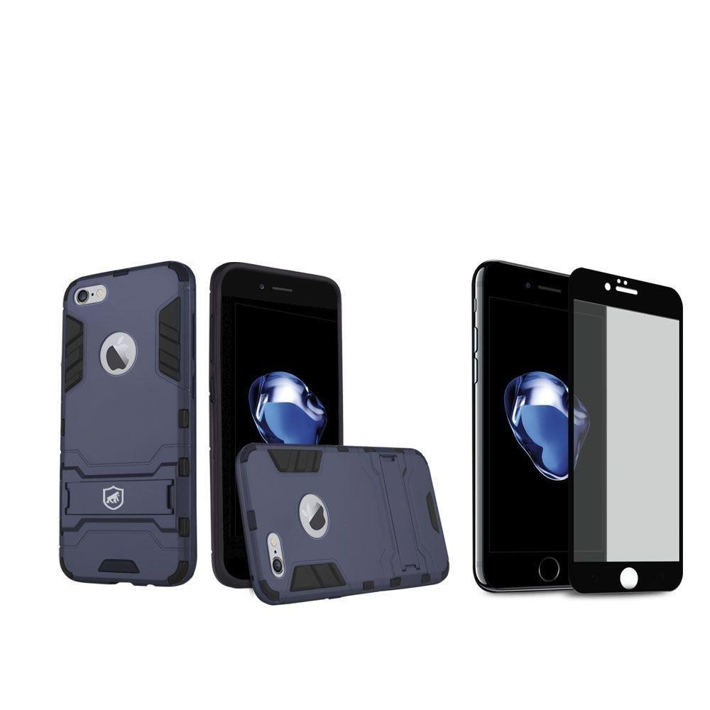 Miniatura Kit Capa Case Capinha Armor E Película Coverage Preta Para Iphone 7 - Gorila Shield