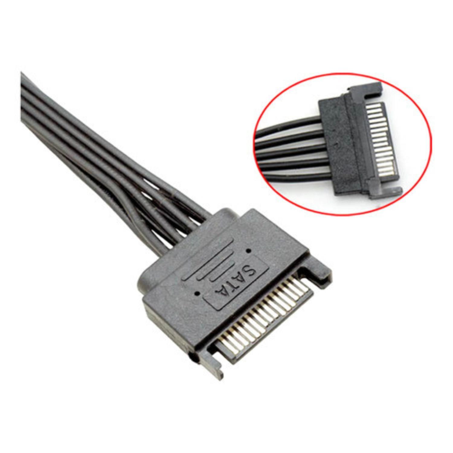 Miniatura Cabo Y Extensão Adaptador 1 Sata Macho 2 Ide Molex Fêmea