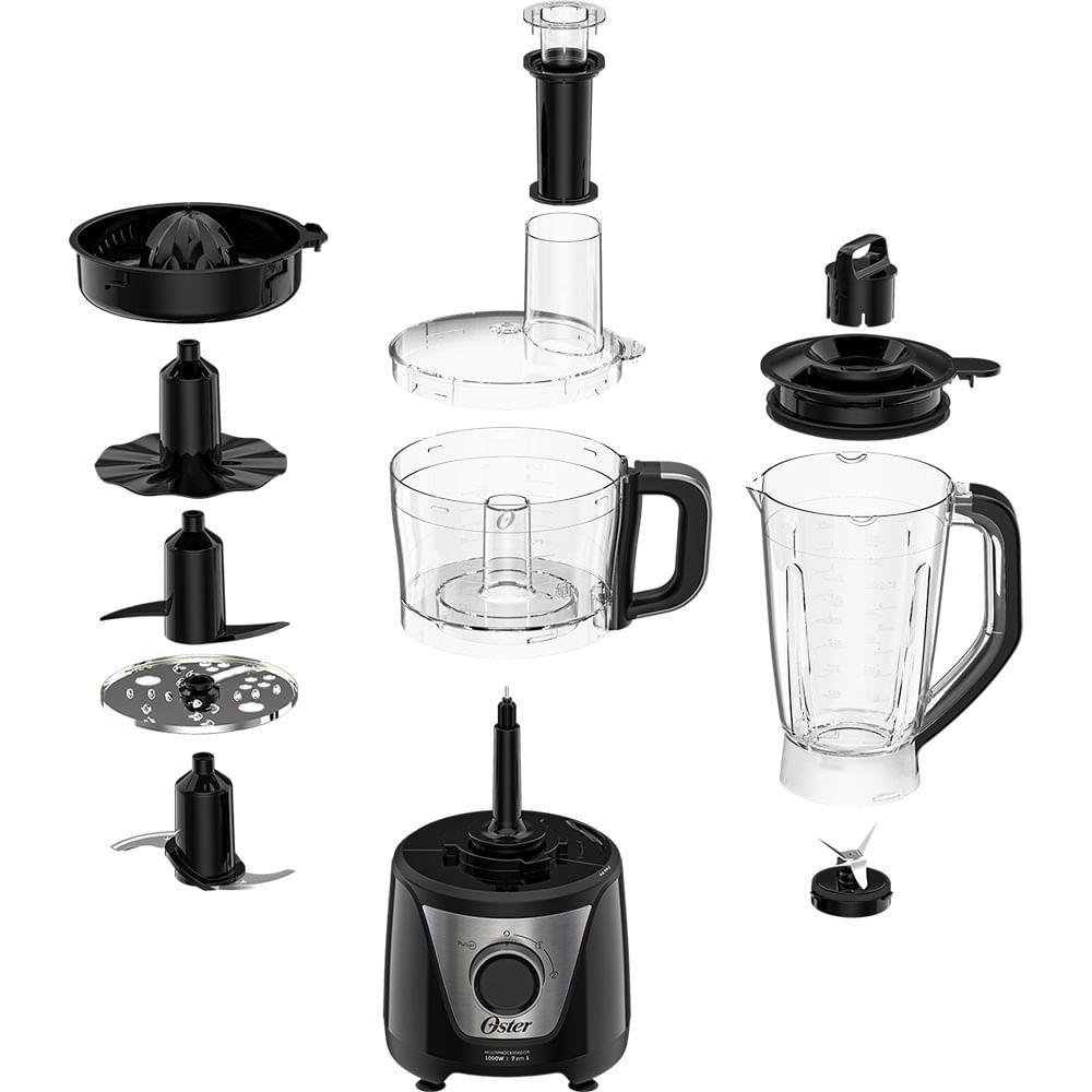 Multiprocessador De Alimentos Black 7 Em 1 Oster 110V