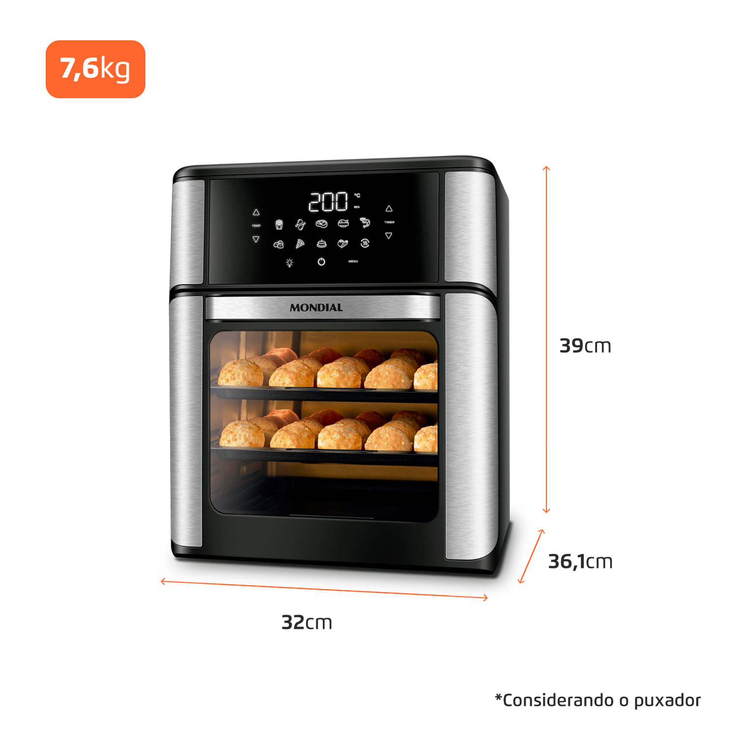 Fritadeira Elétrica Forno Oven 12L Mondial AFO-12L-BI 127V