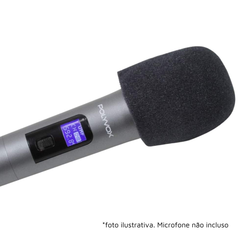 Miniatura Espuma Preta Protetora Anti Puff p/ Microfones c/ Fio e s/Fio