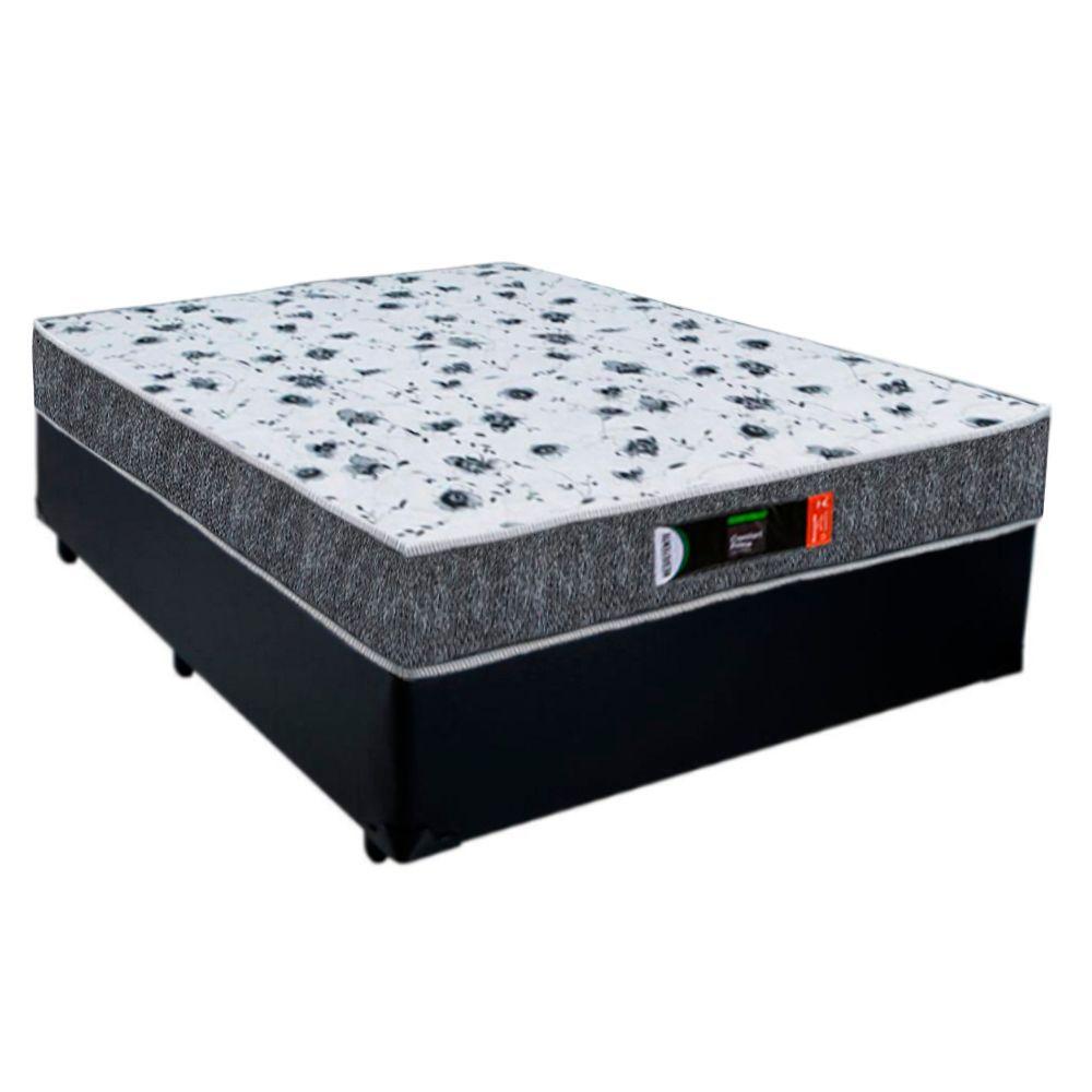 Cama Box Casal + Colchão Ortopédico Resistente Pró D28 Prime Colchões 138x188x60 Preto