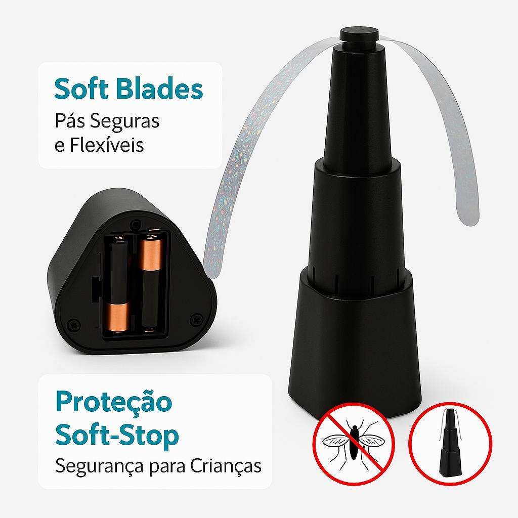 Miniatura Mini Ventilador Anti Moscas Repelente Espanta Mosquito Mesa