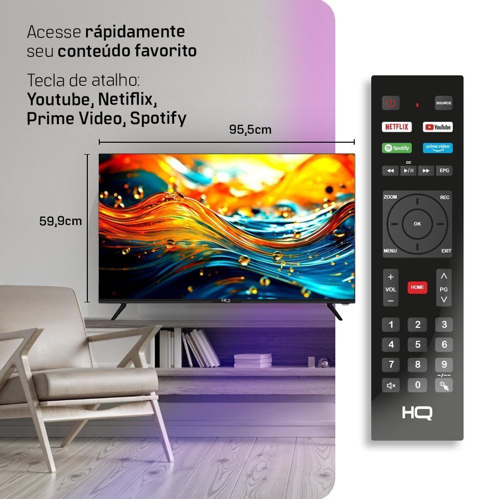 Miniatura Smart TV HQ 43 Full HD Tela Sem Bordas Sistema Android Design Slim HQS43NKHM Bivolt