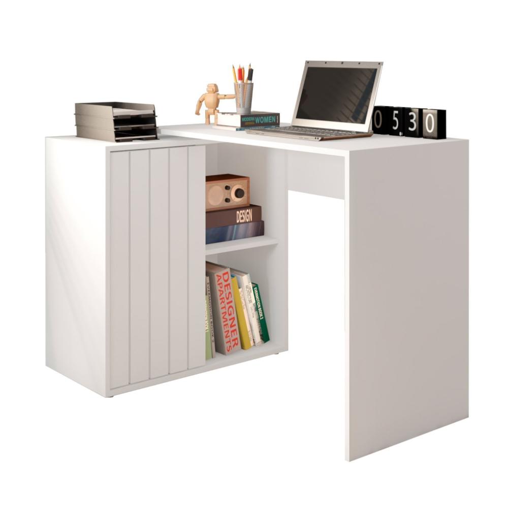 Miniatura Escrivaninha para Escritório com 1 Porta Ripada Start Branco Fosco