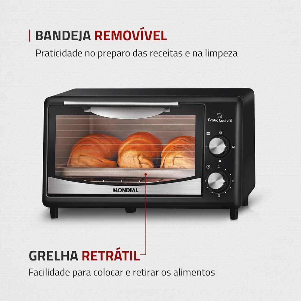 Miniatura Forno Elétrico Mondial Fr-09 Pratic Cook 6L 650W 220V