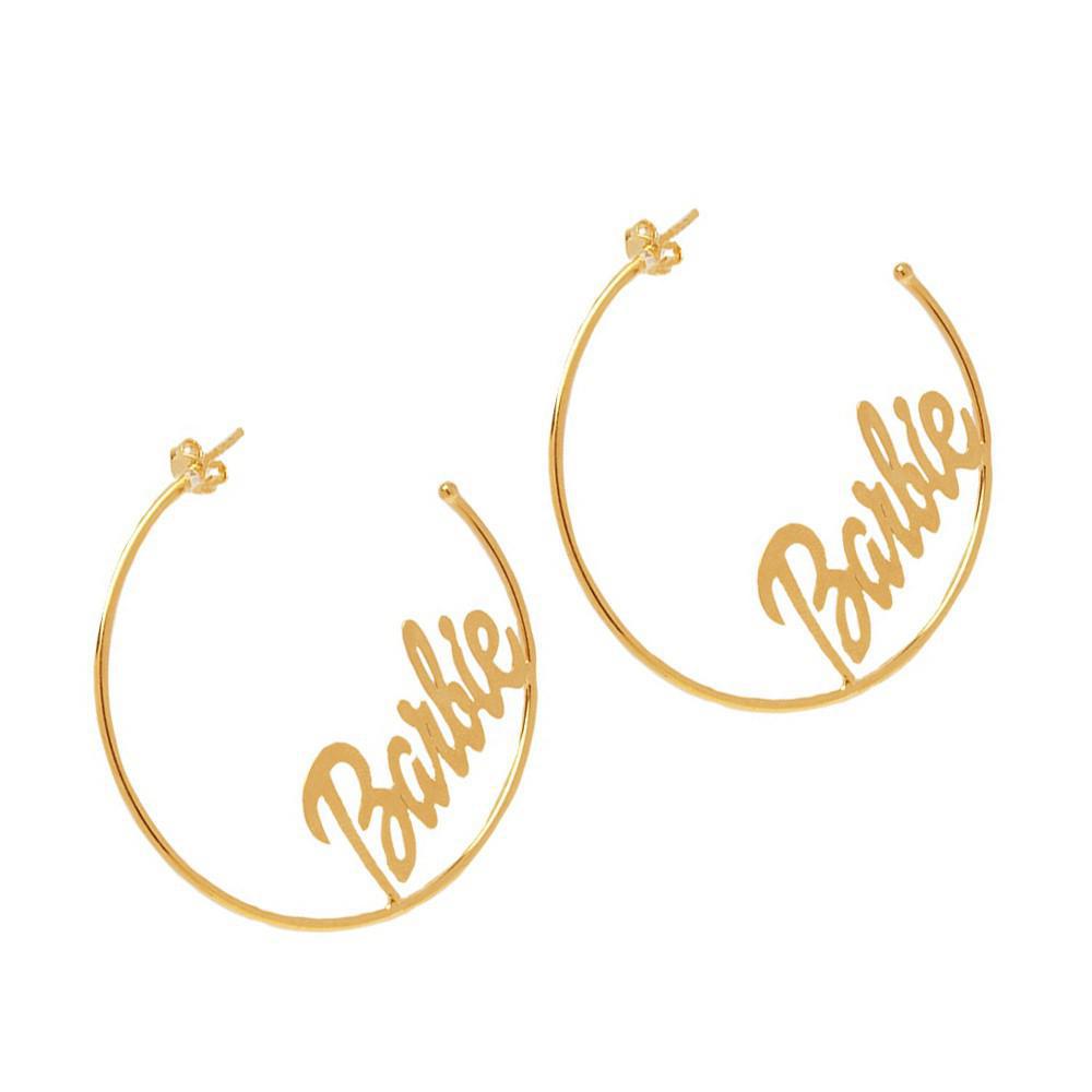 Miniatura Brinco De Argola Barbie Folheado A Ouro