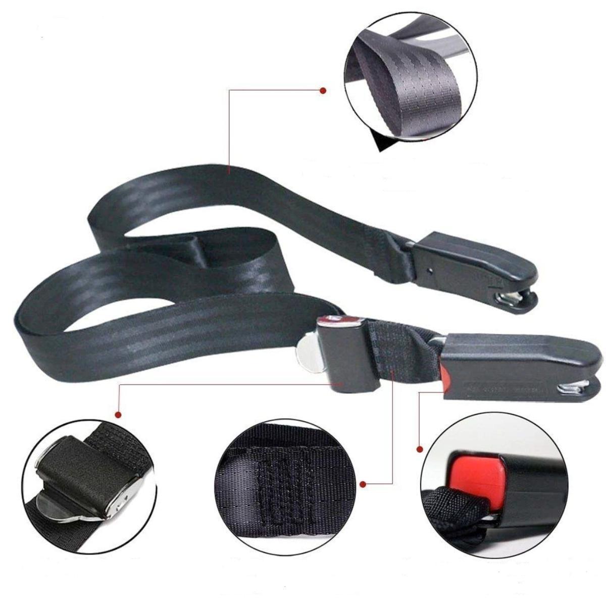 Miniatura Adaptador Cinto Isofix Universal Cadeirinha Carro Regulável 1,6 - Preto - Cinto de segurança para pet - Para carro - 2