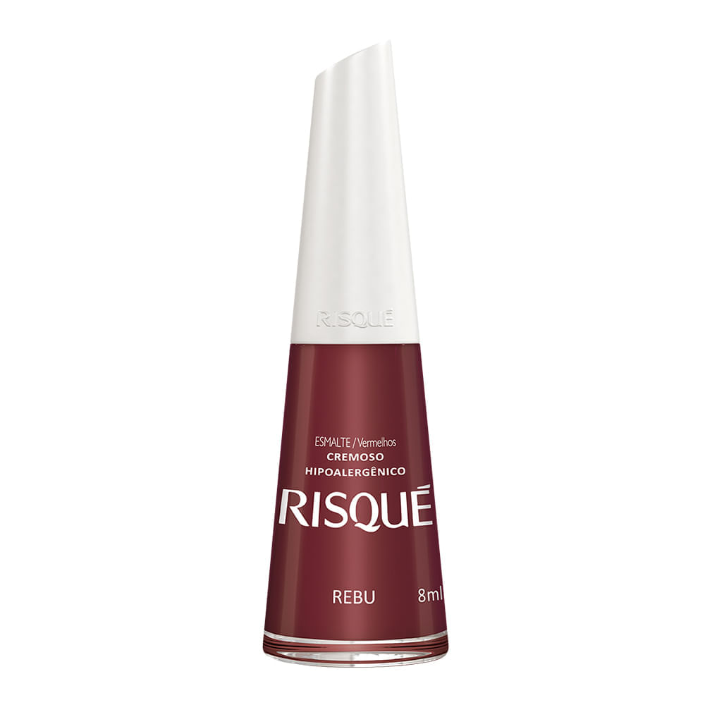 Miniatura Esmalte Risqué Cor Rebu Hipoalergênico com 8ml