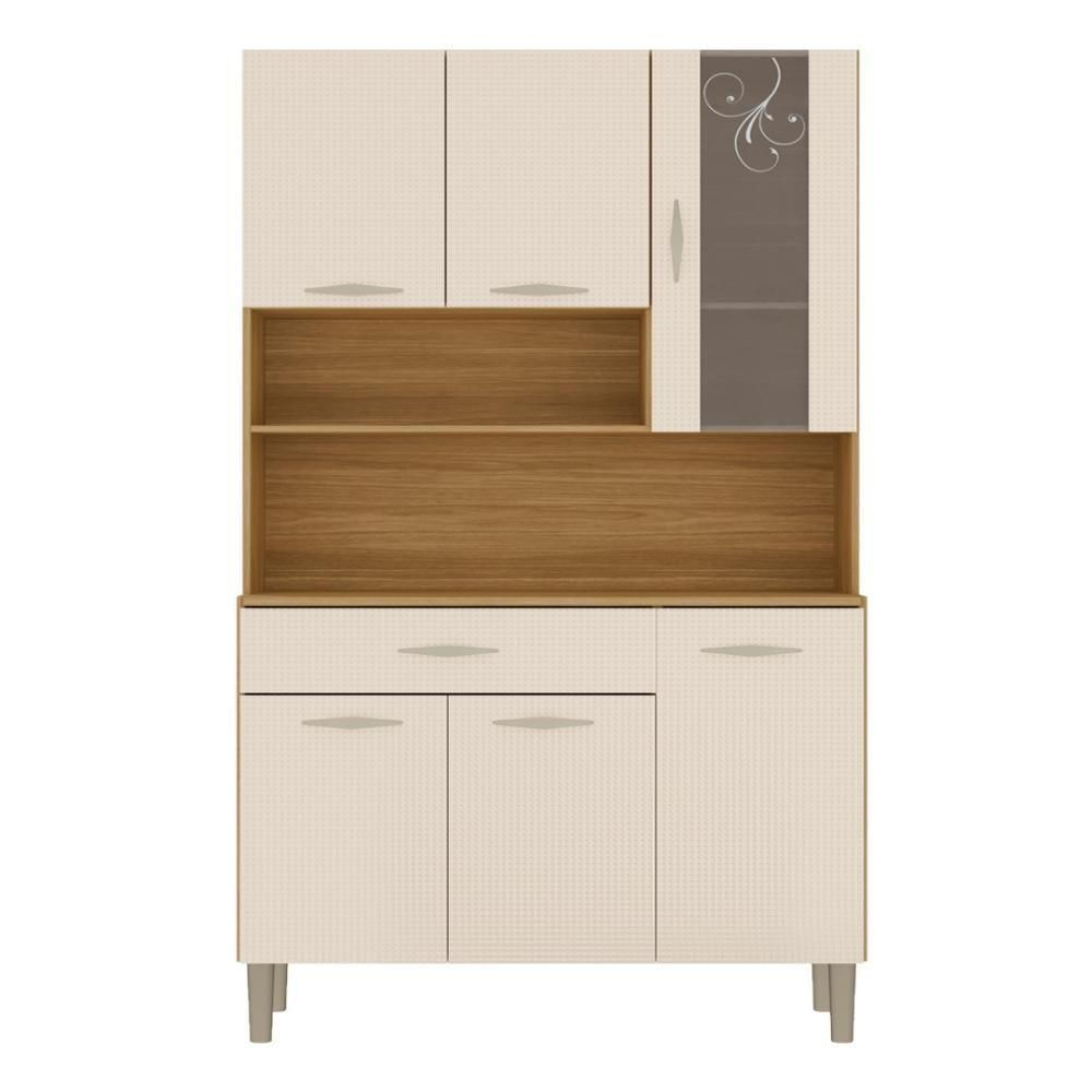Armário De Cozinha Compacta Mdf 6 Portas Golden Plus Freijó Soft