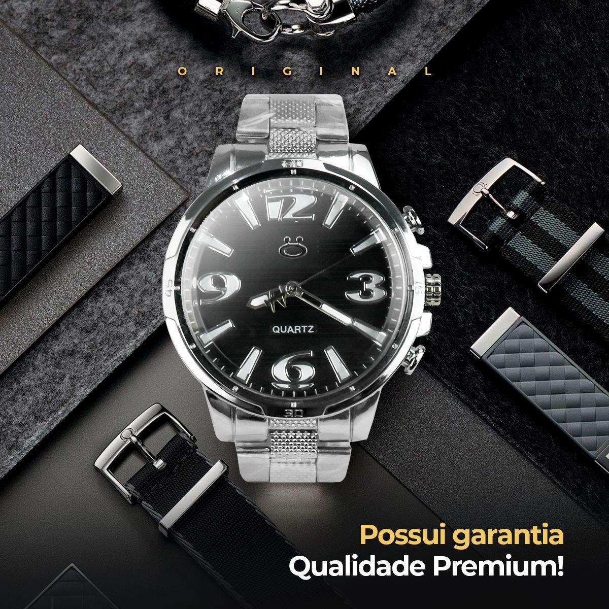 Miniatura Relogio Masculino Aço Inox + Caixa Qualidade Premium Casual