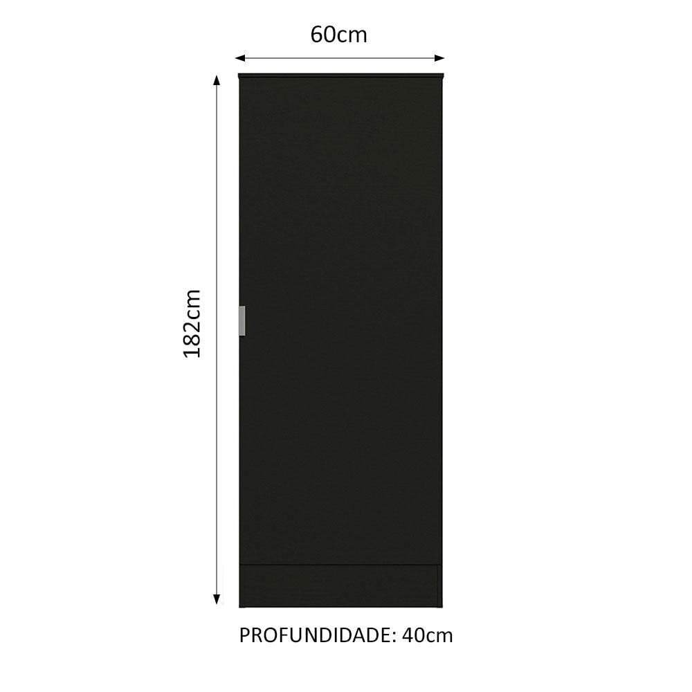 Miniatura Armário Multiuso 60 cm 1 porta Preto Madesa Preto