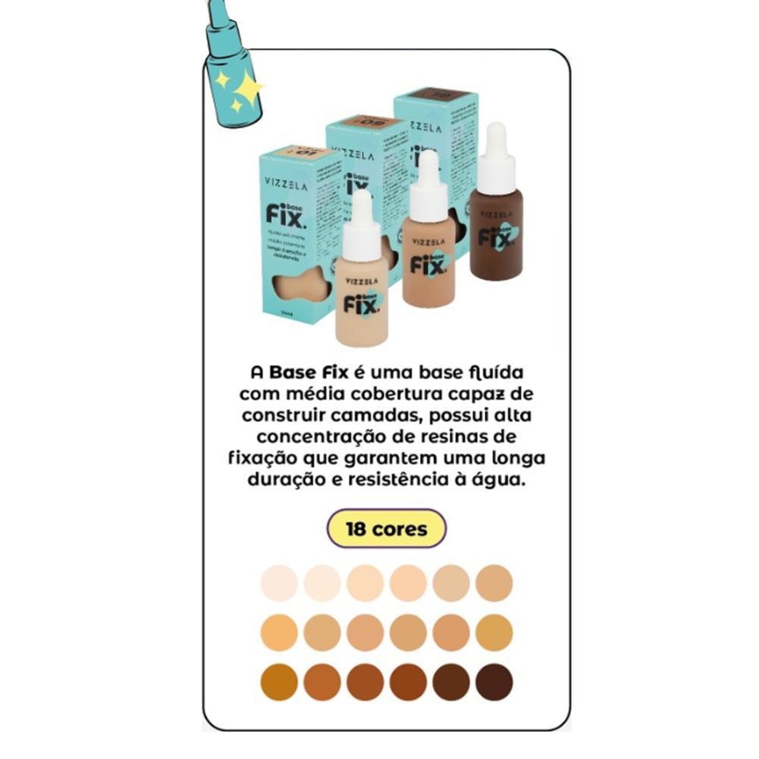 Miniatura Vizzela Cosméticos Fix Cor 11 - Base Líquida 30ml