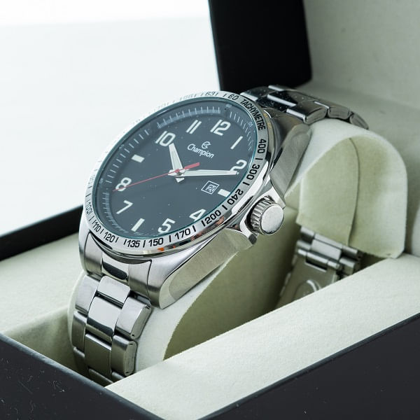Miniatura Relógio Champion Masculino Prata Aço CA31720T Garantia de Um Ano