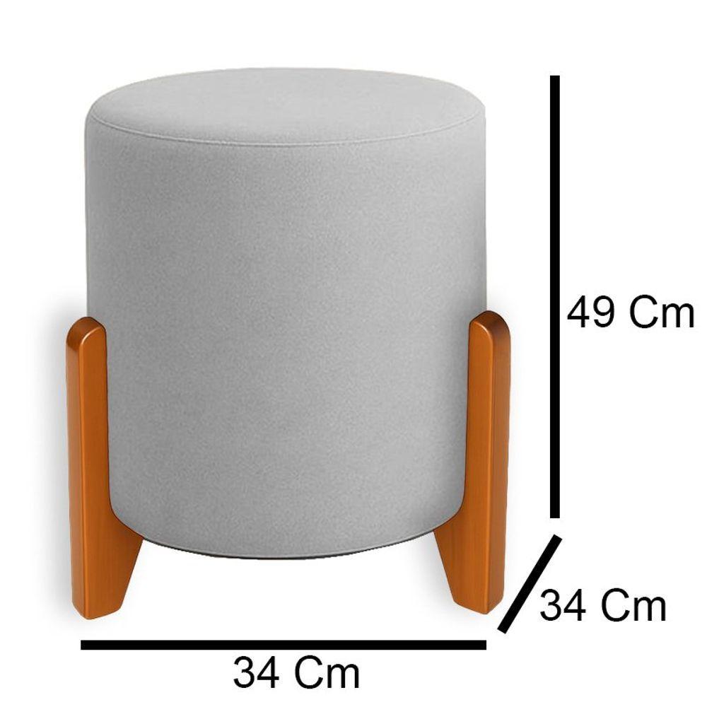 Miniatura Kit 2 Puffs Orgânicos Boucle Thor Com Pés De Madeira - 7 Decor Prata
