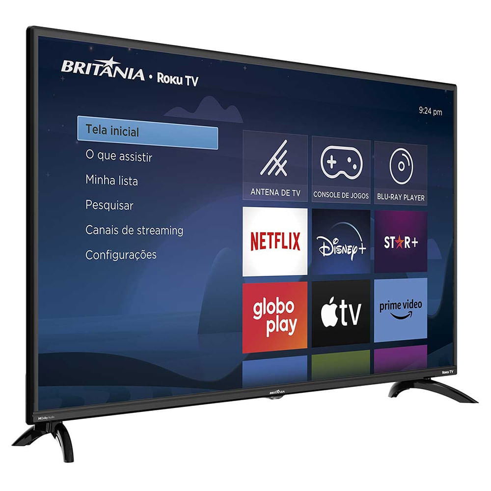 Miniatura Smart TV 42 Polegadas Britânia BTV42G6FR2CP Full HD LED Roku TV Preto - Bivolt