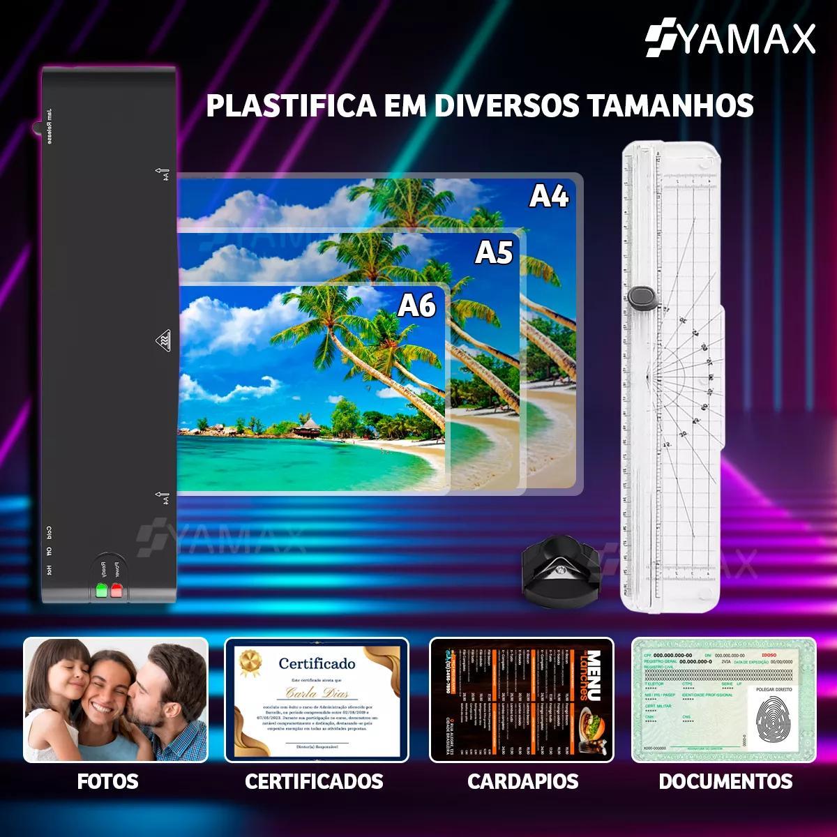 Miniatura Kit Plastificadora Yamax Lm400 Refiladora A4 220V