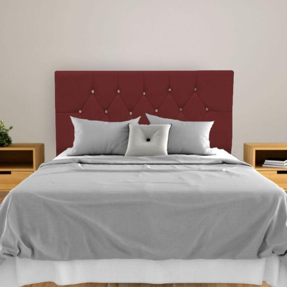 Miniatura Cabeceira Cama Box Solteiro 90 Cm Geovana Suede Bordô