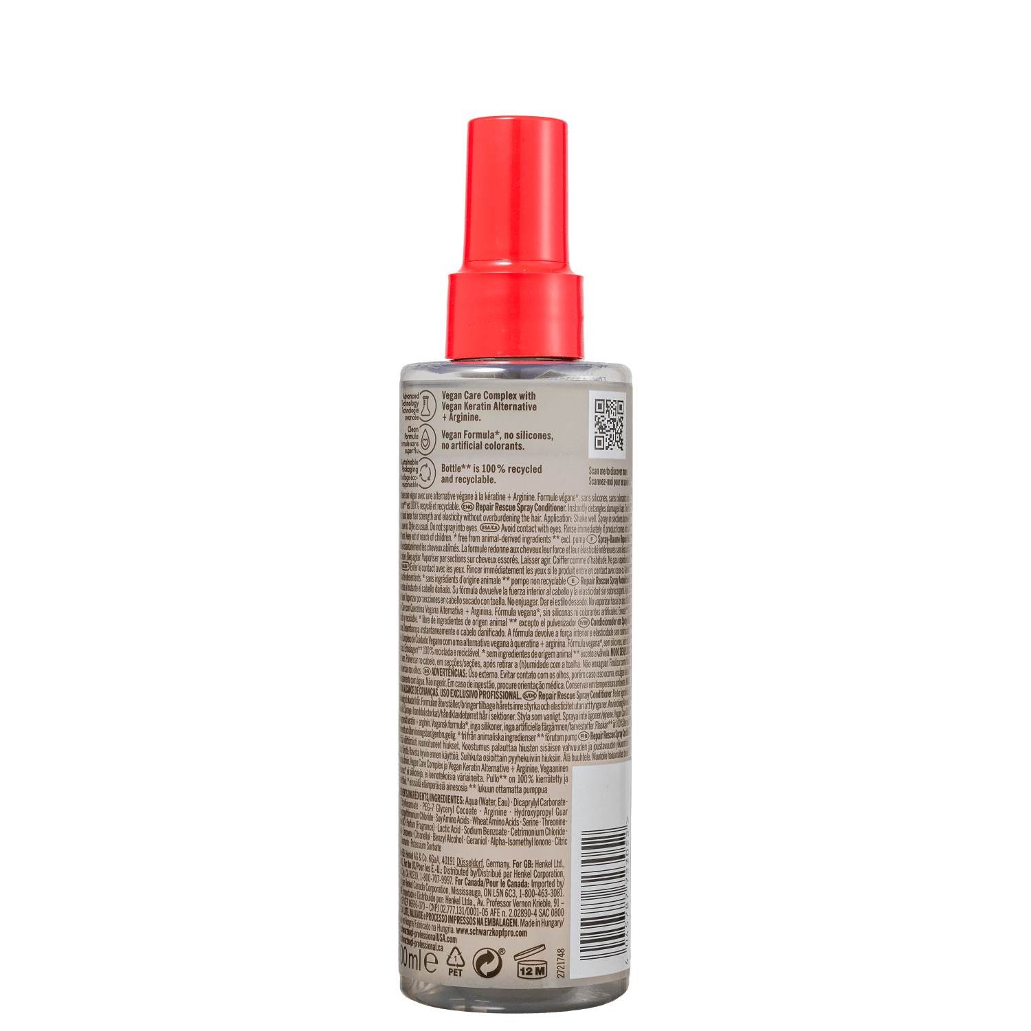 Miniatura Schwarzkopf Professional BC Bonacure Clean Performance Repair Rescue Spray Conditioner - Leave-in 200ml