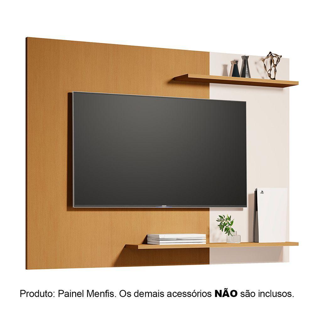 Miniatura Painel Sala Suspenso Para Tv Até 55 Polegadas Menfis Nature Off White