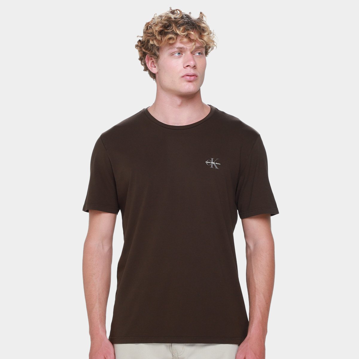 Miniatura Camiseta Calvin Klein Reissue Masculina Marrom - GG