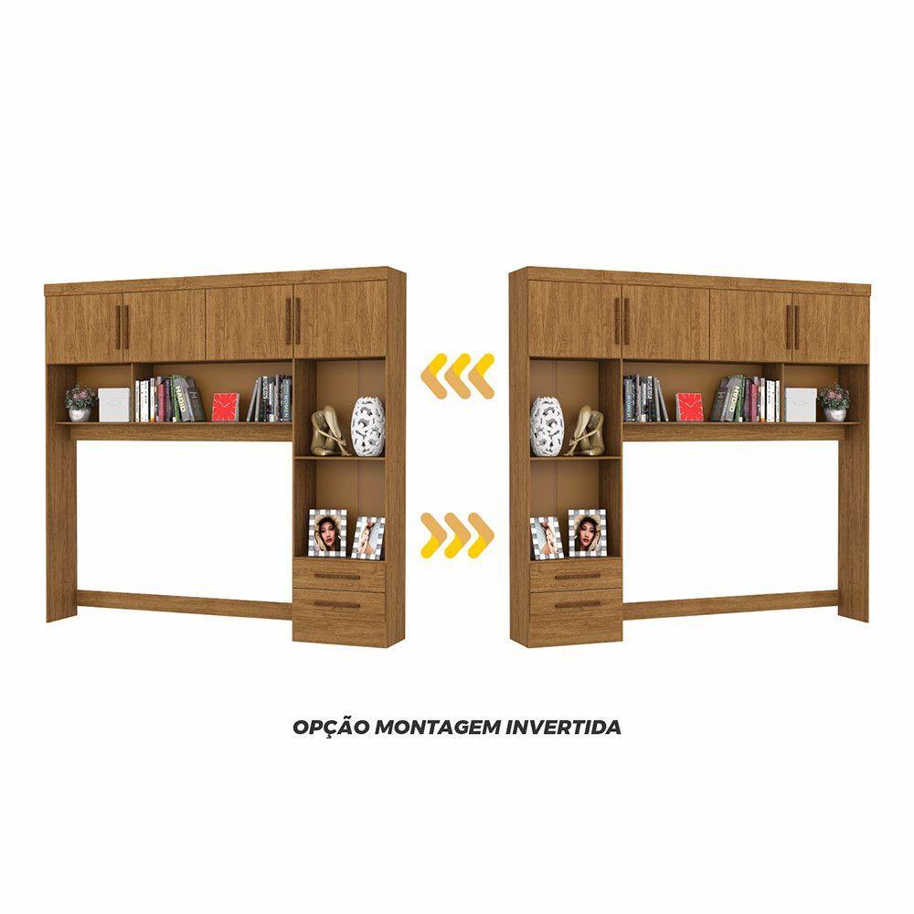 Guarda Roupa Modulado Paris 4 Portas 2 Gavetas Freijó