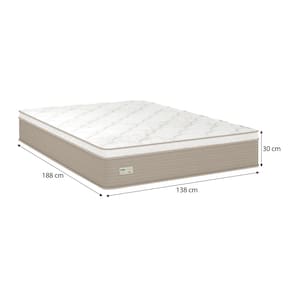 Miniatura Colchão Casal Umaflex Milão com Euro Pillow e Molas Ensacadas 30x138x188 – Bege/Branco