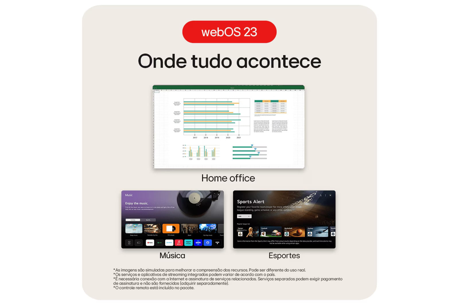 Monitor LG MyView Smart - Tela IPS de 32'‘, FHD, WebOs, Screen Share, HDR10, ThinQ, Air Play 2, Bluetooth, USB, HDMI - 32SR50F-W Branco - 32SR50F-W