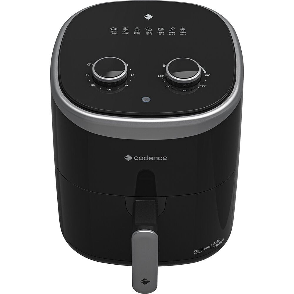 Fritadeira Air Fryer 4,2 Litros Cadence Delicook Fryer FRT420 Preto - 110V