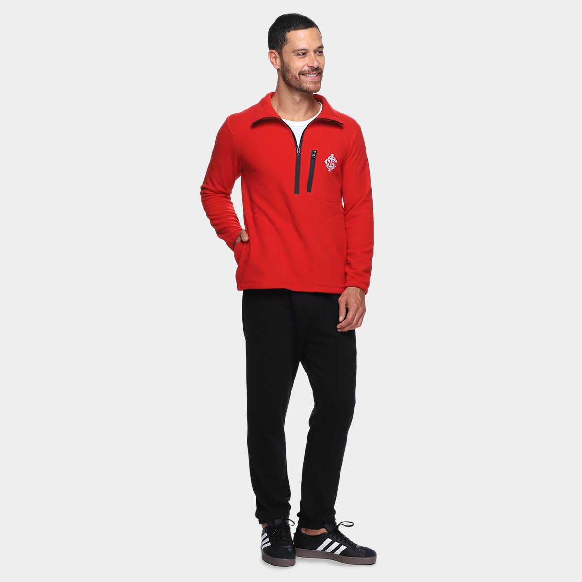 Miniatura Blusão Internacional Fleece Masculino Vermelho - EGG