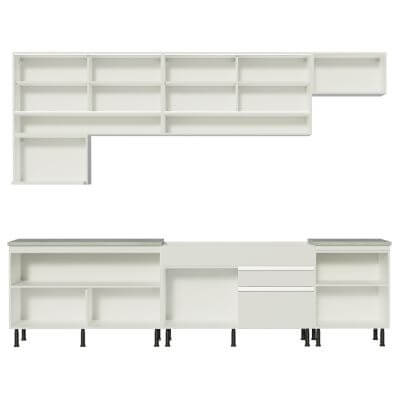 Cozinha Completa Madesa Verona com Armário e Balcão (Sem Tampo,Pia e Rodapé) Branco Cor:Branco