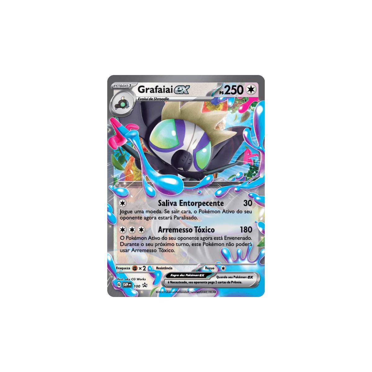 Miniatura Cartas Pokémon Box Deck Cards Coleção Grafaiai ex - Copag