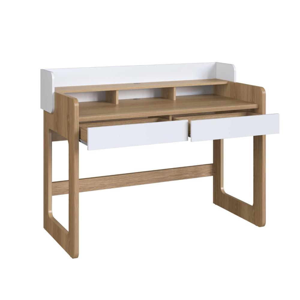 Miniatura Escrivaninha 2 Gavetas 128cm Home Office Flexus Branco