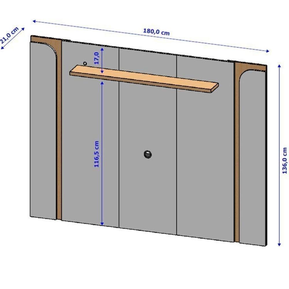 Miniatura Painel Maresias e Rack Juquehy com Led Off-White/Pistache