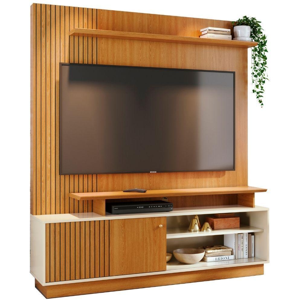 Miniatura Estante Home Para Tv 65 Polegadas Ares Cinamomo Off White Madetec