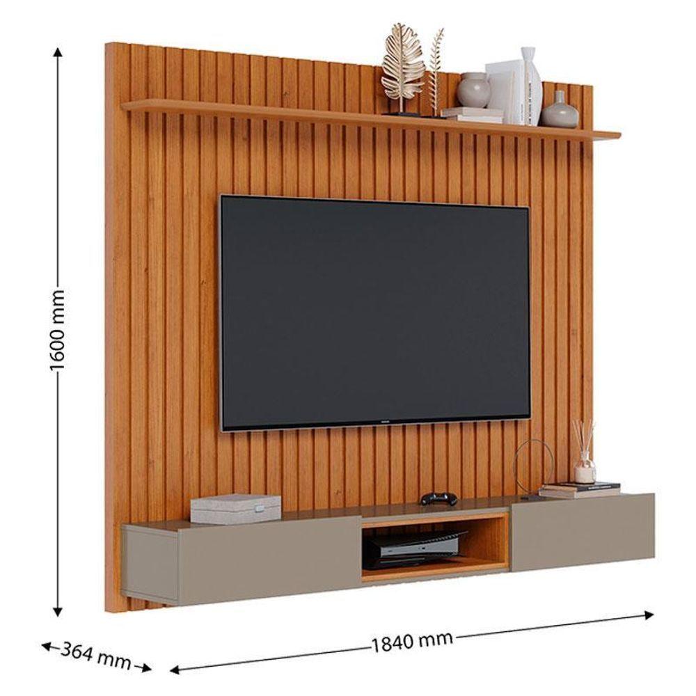 Miniatura Painel Para Tv Home Suspenso Ripado Ambiente Loft 1.8 Nature Gianduia - Imcal