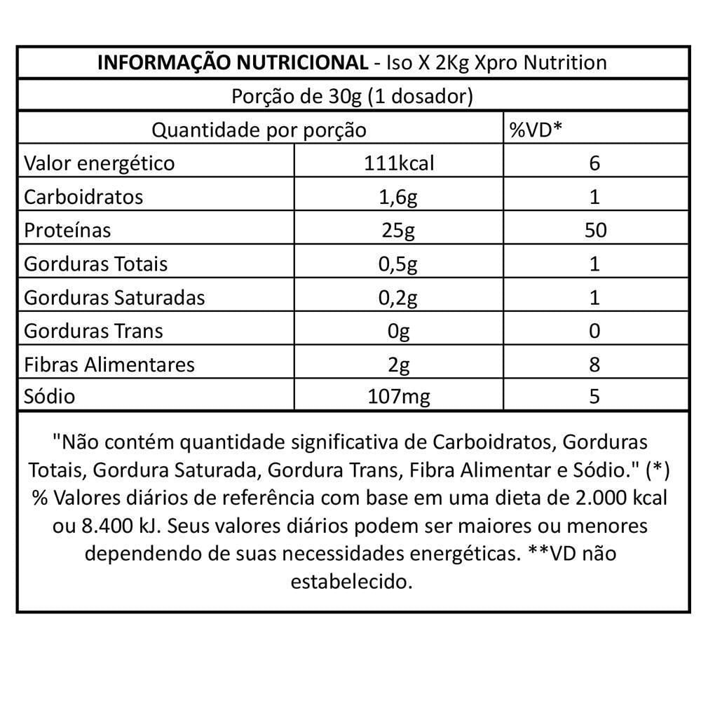 Miniatura Iso-X 2Kg - Xpro - Refil - Xpro - Refil - Cookies & Cream